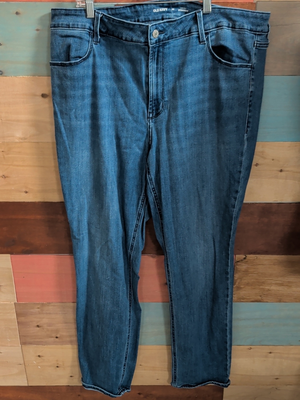 Old Navy Blue High-Rise Straight Jeans
